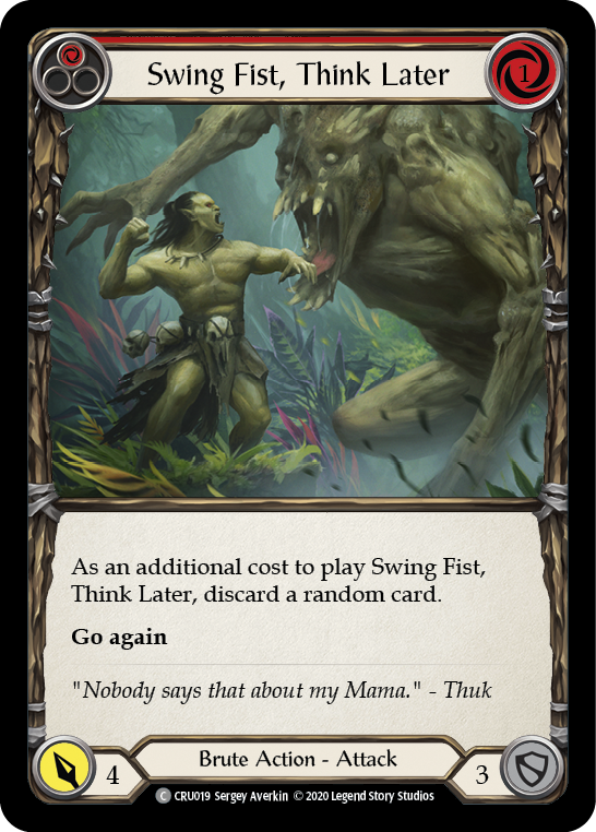 Swing Fist, Think Later (Red) - Flesh and Blood TCG - MoxLand