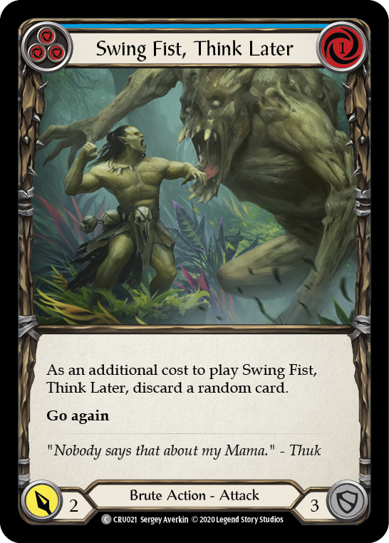 Swing Fist, Think Later (Blue) - Flesh and Blood TCG - MoxLand