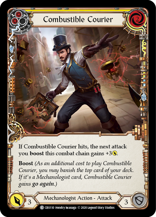 Combustible Courier (Yellow) - Flesh and Blood TCG - MoxLand