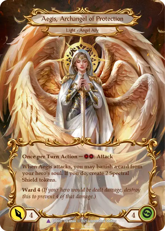 Figment of Protection (Yellow) // Aegis, Archangel of Protection - Flesh and Blood TCG - MoxLand