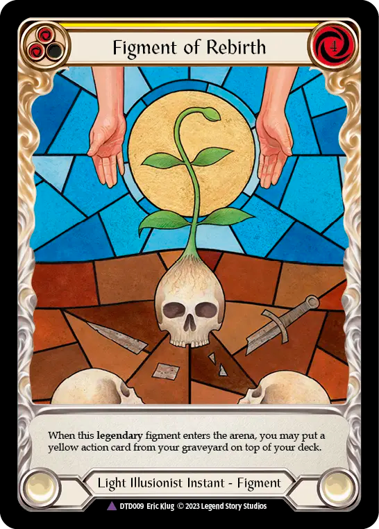Figment of Rebirth (Yellow) // Avalon, Archangel of Rebirth - Flesh and Blood TCG - MoxLand