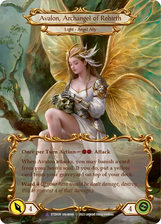 Figment of Rebirth (Yellow) // Avalon, Archangel of Rebirth - Flesh and Blood TCG - MoxLand