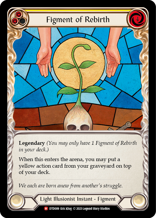 Figment of Rebirth (Yellow) // Avalon, Archangel of Rebirth - Flesh and Blood TCG - MoxLand