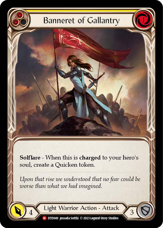 Banneret of Gallantry (Yellow) - Flesh and Blood TCG - MoxLand