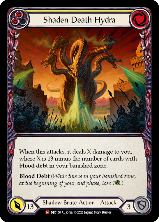 Shaden Death Hydra (Yellow) - Flesh and Blood TCG - MoxLand