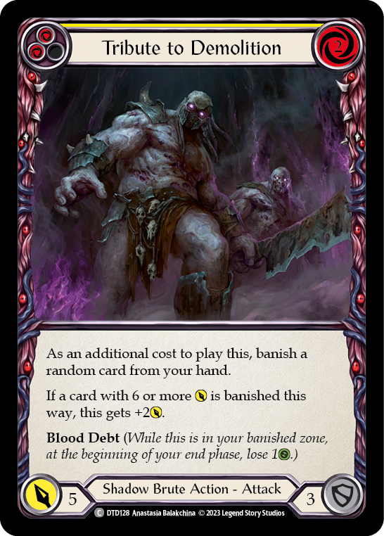 Tribute to Demolition (Yellow) - Flesh and Blood TCG - MoxLand