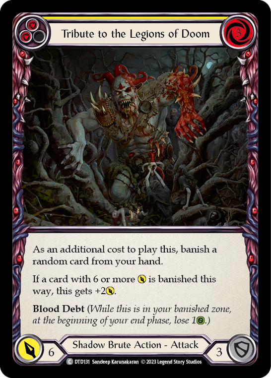 Tribute to the Legions of Doom (Yellow) - Flesh and Blood TCG - MoxLand