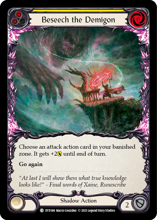 Beseech the Demigon (Yellow) - Flesh and Blood TCG - MoxLand