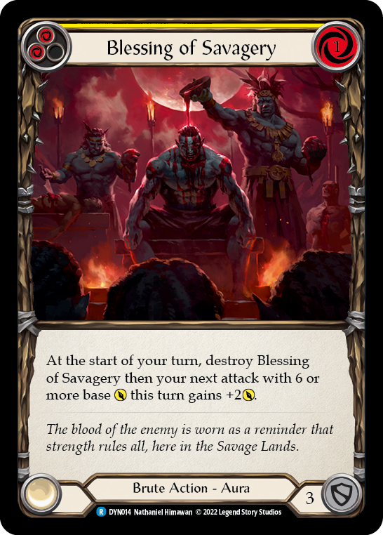 Blessing of Savagery (Yellow) - Flesh and Blood TCG - MoxLand