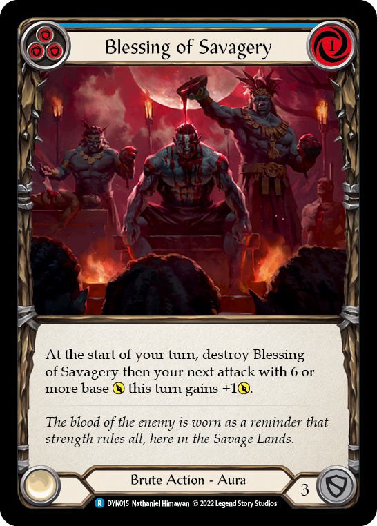 Blessing of Savagery (Blue) - Flesh and Blood TCG - MoxLand