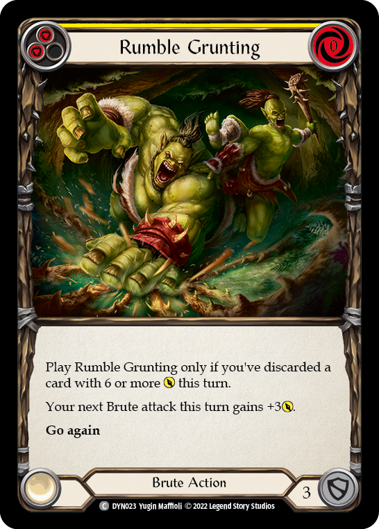 Rumble Grunting (Yellow) - Flesh and Blood TCG - MoxLand