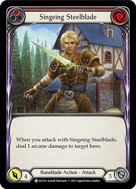 Singeing Steelblade (Red) - Flesh and Blood TCG - MoxLand