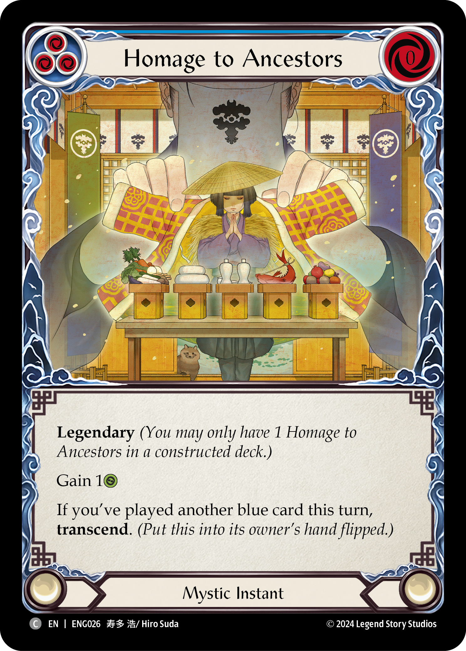 Homage to Ancestors (Blue) // Inner Chi (Blue) - Flesh and Blood TCG - MoxLand