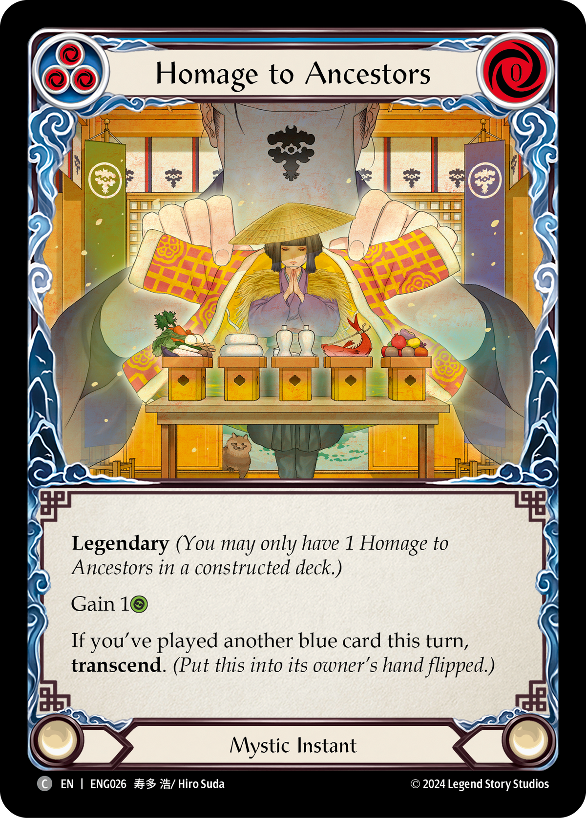 Homage to Ancestors (Blue) // Inner Chi (Blue) - Flesh and Blood TCG - MoxLand