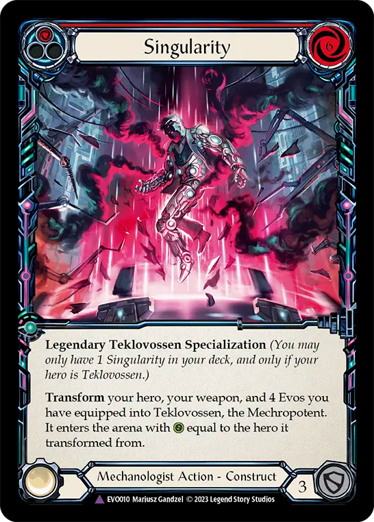 Singularity (Red) // Teklovossen, the Mechropotent - Flesh and Blood TCG - MoxLand