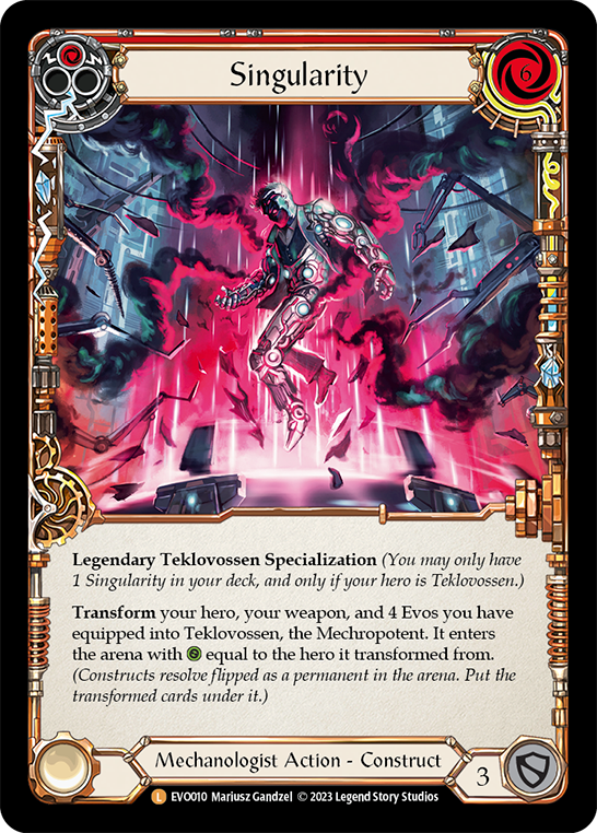 Singularity (Red) // Teklovossen, the Mechropotent - Flesh and Blood TCG - MoxLand