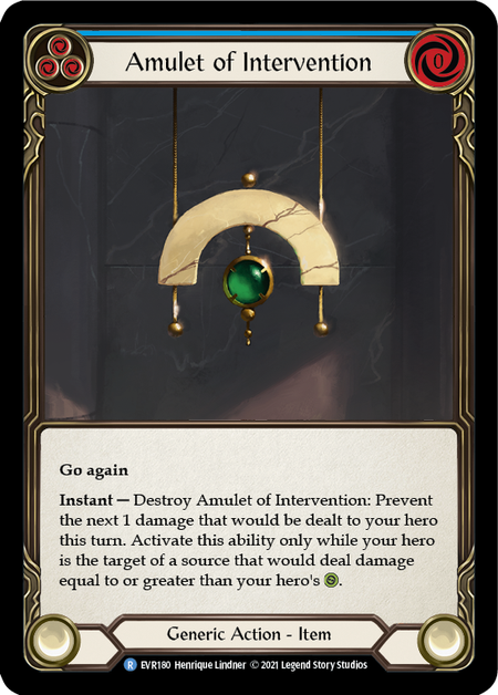 Amulet of Intervention (Blue) - Flesh and Blood TCG - MoxLand