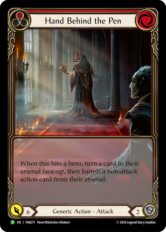 Hand Behind the Pen (Red) - Flesh and Blood TCG - MoxLand