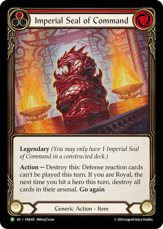 Imperial Seal of Command (Red) - Flesh and Blood TCG - MoxLand