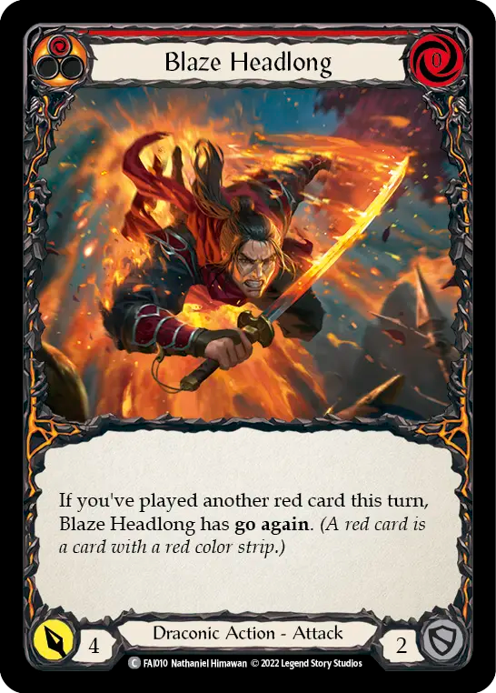 Blaze Headlong (Red) - Flesh and Blood TCG - MoxLand