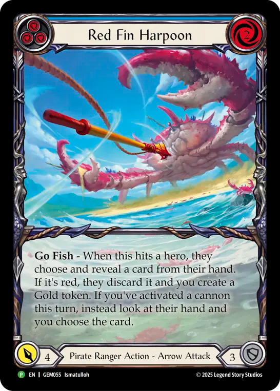 Red Fin Harpoon (Blue) - Flesh and Blood TCG - MoxLand