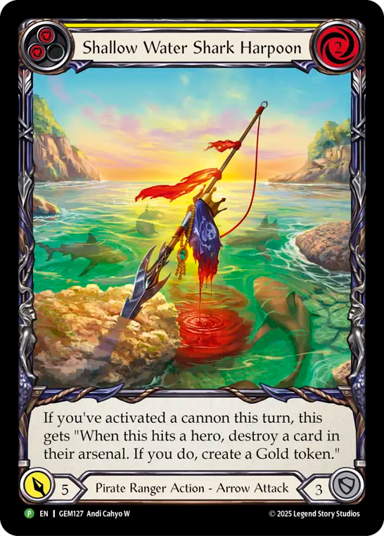 Shallow Water Shark Harpoon (Yellow) - Flesh and Blood TCG - MoxLand
