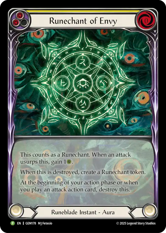 Runechant of Envy (Yellow) - Flesh and Blood TCG - MoxLand