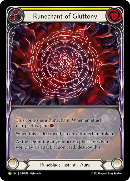 Runechant of Gluttony (Yellow) - Flesh and Blood TCG - MoxLand