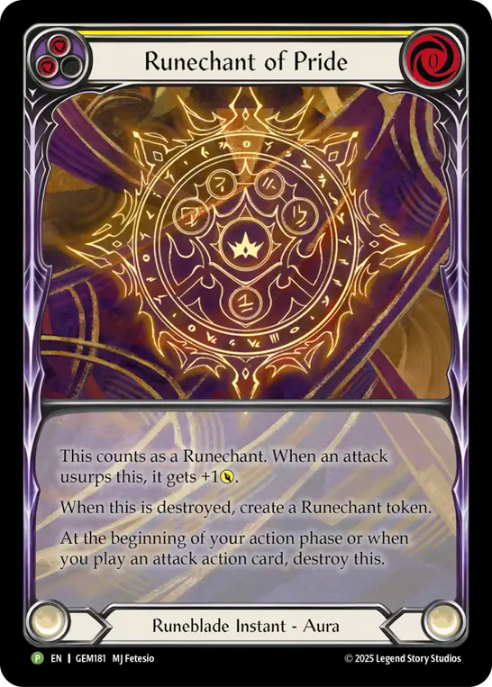 Runechant of Pride (Yellow) - Flesh and Blood TCG - MoxLand