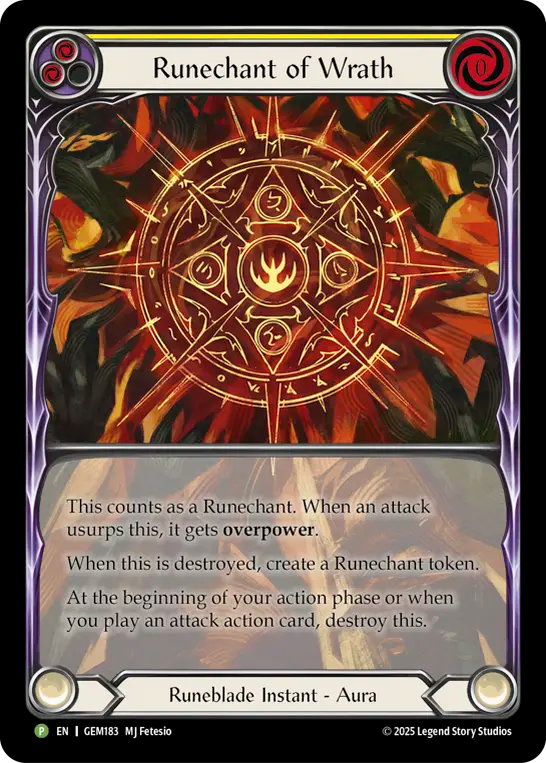 Runechant of Wrath (Yellow) - Flesh and Blood TCG - MoxLand