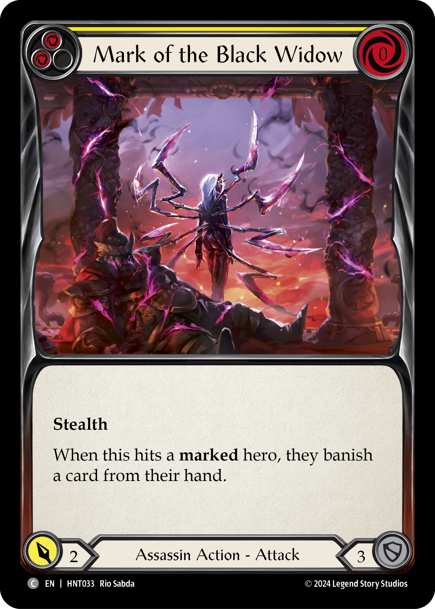 Mark of the Black Widow (Yellow) - Flesh and Blood TCG - MoxLand
