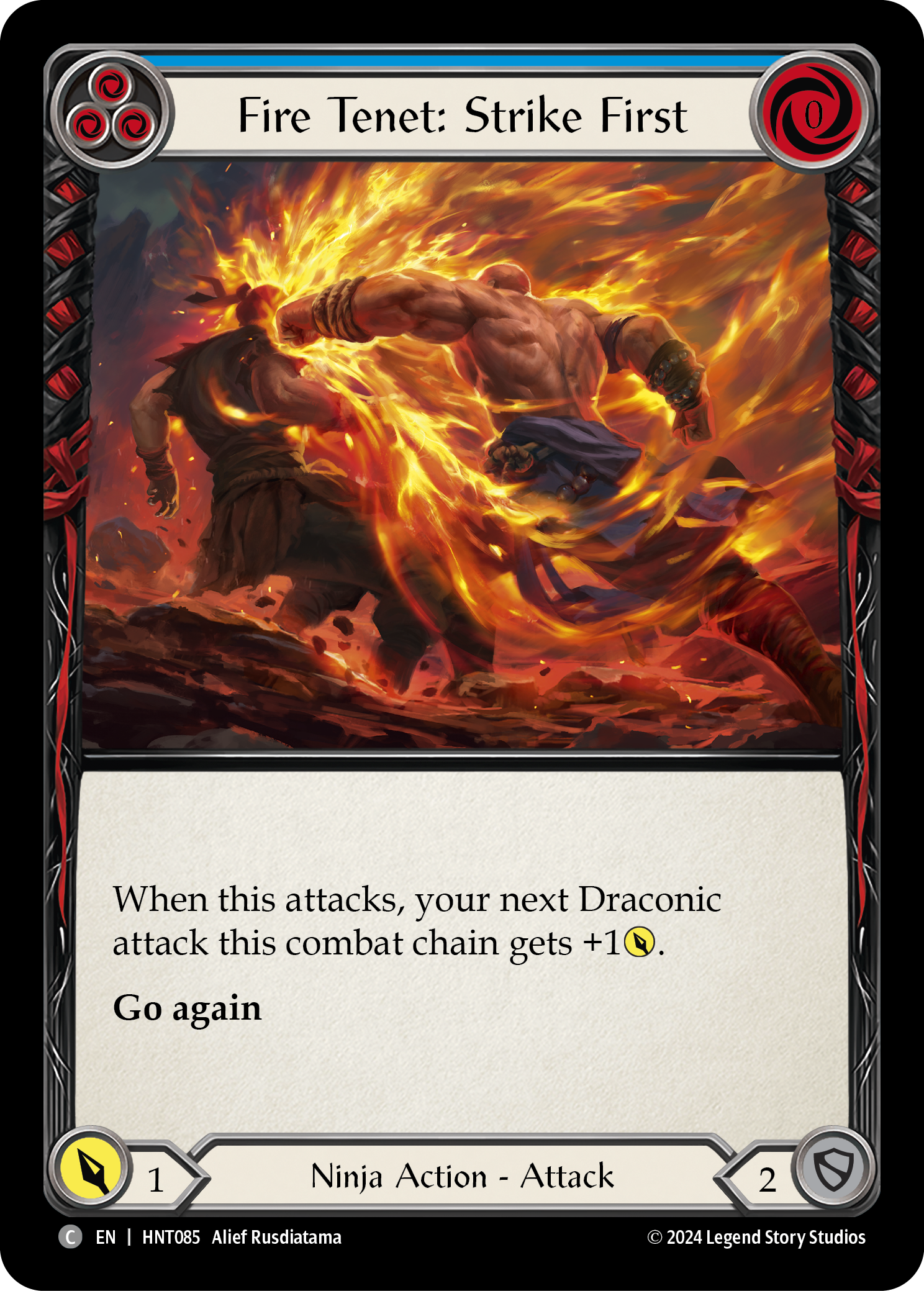 Fire Tenet: Strike First (Blue) - Flesh and Blood TCG - MoxLand