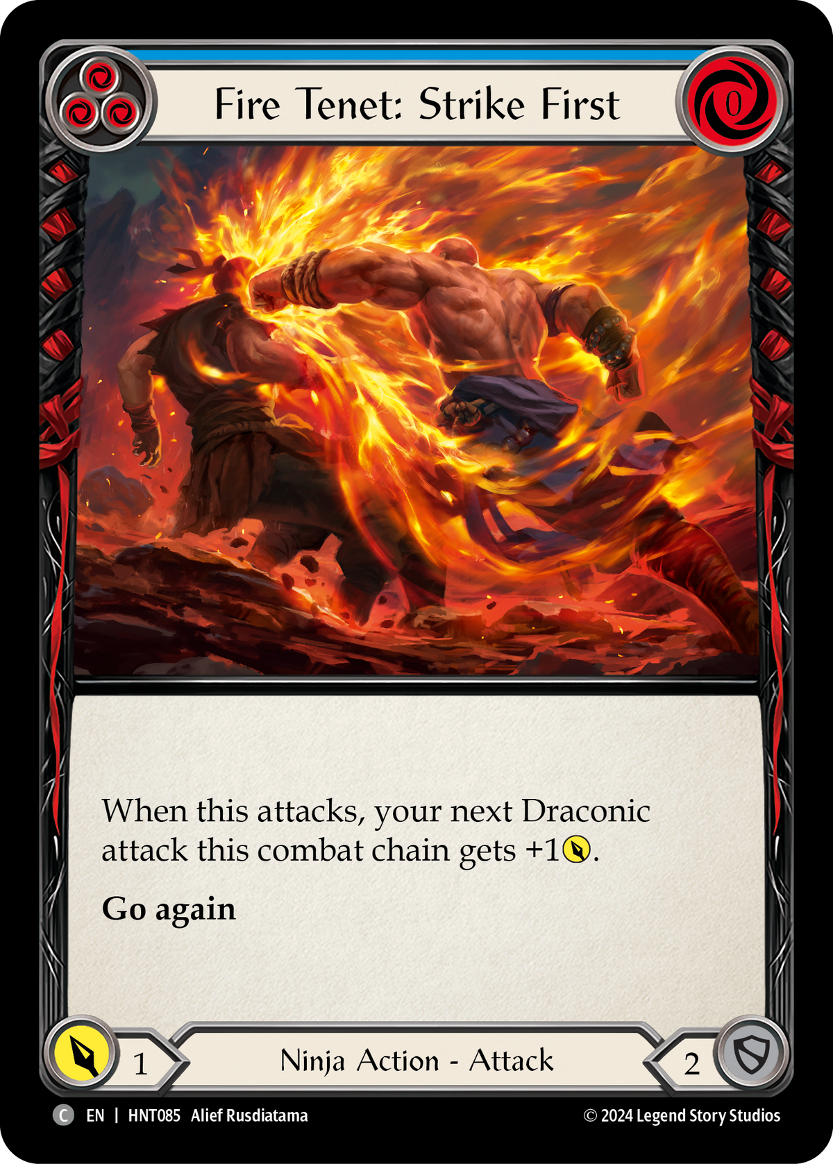 Fire Tenet: Strike First (Blue) - Flesh and Blood TCG - MoxLand