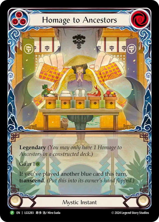 Homage to Ancestors (Blue) // Inner Chi (Blue) - Flesh and Blood TCG - MoxLand