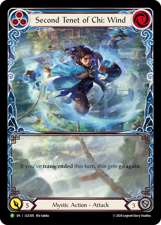 Second Tenet of Chi: Wind (Blue) - Flesh and Blood TCG - MoxLand