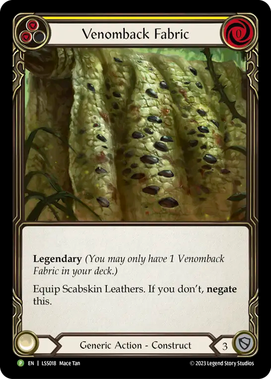 Venomback Fabric (Yellow) // Scabskin Leathers - Flesh and Blood TCG - MoxLand