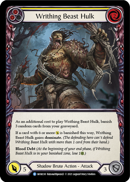 Writhing Beast Hulk (Yellow) - Flesh and Blood TCG - MoxLand