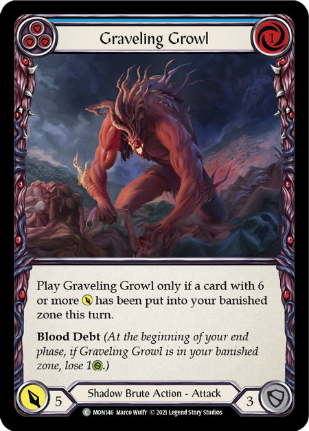 Graveling Growl (Blue) - Flesh and Blood TCG - MoxLand