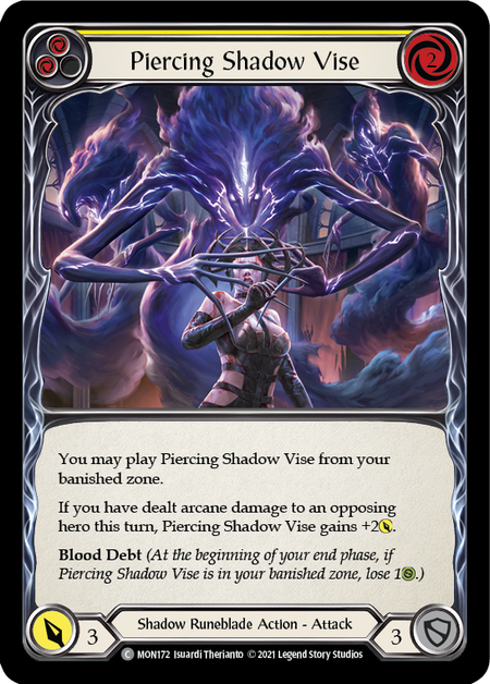 Piercing Shadow Vise (Yellow) - Flesh and Blood TCG - MoxLand