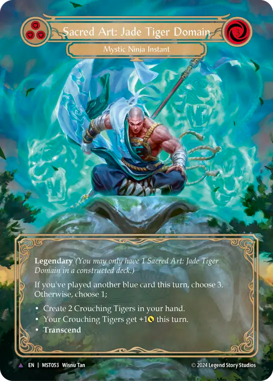 Sacred Art: Jade Tiger Domain (Blue) // Inner Chi (Blue) - Flesh and Blood TCG - MoxLand