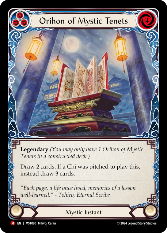 Orihon of Mystic Tenets (Blue) - Flesh and Blood TCG - MoxLand
