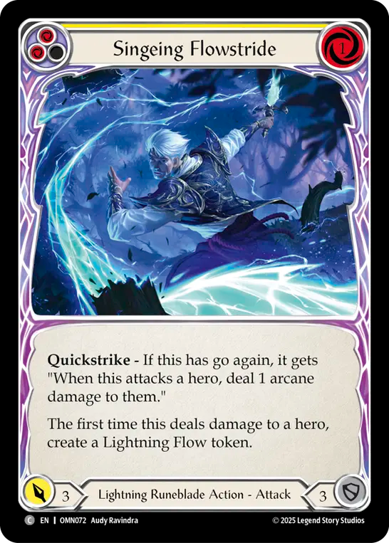 Singeing Flowstride (Yellow) - Flesh and Blood TCG - MoxLand
