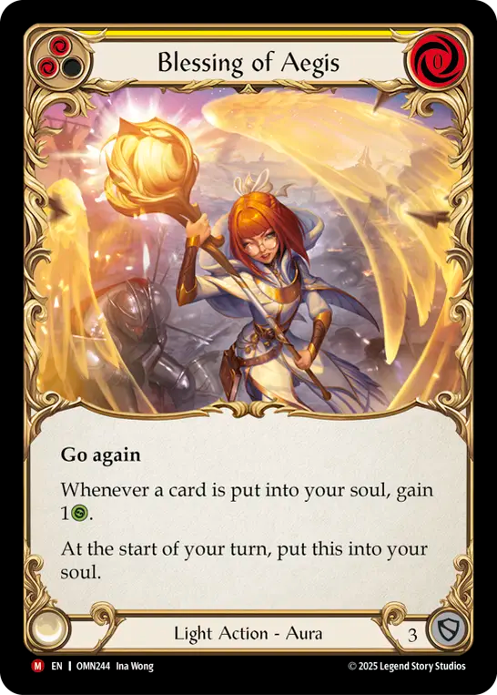 Blessing of Aegis (Yellow) - Flesh and Blood TCG - MoxLand