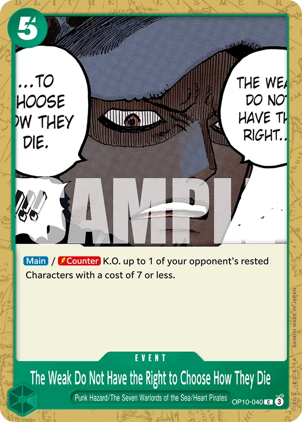 The Weak Do Not Have the Right to Choose How They Die - ONE PIECE CARD GAME - MoxLand