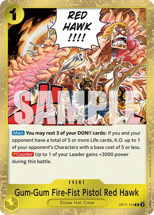 Gum-Gum Fire-Fist Pistol Red Hawk - ONE PIECE CARD GAME - MoxLand