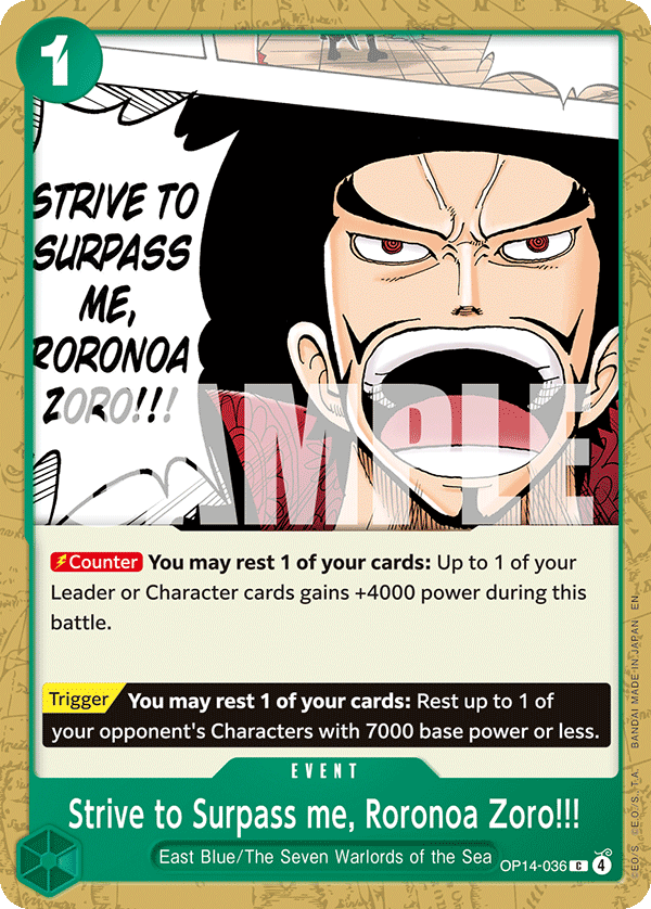 Strive to Surpass me, Roronoa Zoro!!! - One Piece Card Game - MoxLand