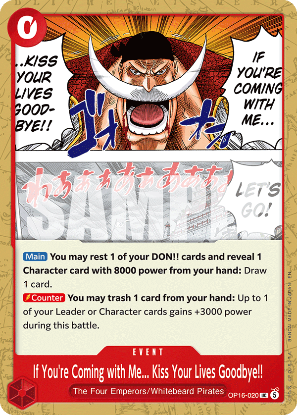 If You're Coming with Me... Kiss Your Lives Goodbye!! - One Piece Card Game - MoxLand