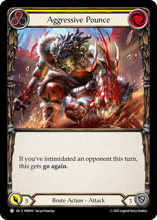 Aggressive Pounce (Yellow) - Flesh and Blood TCG - MoxLand