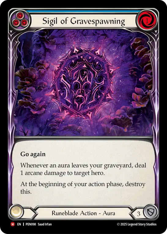 Sigil of Gravespawning (Blue) - Flesh and Blood TCG - MoxLand