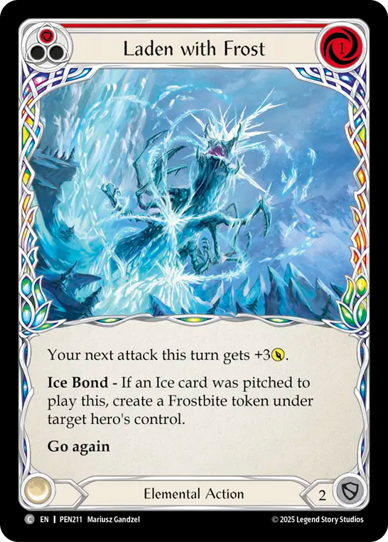 Laden with Frost (Red) - Flesh and Blood TCG - MoxLand